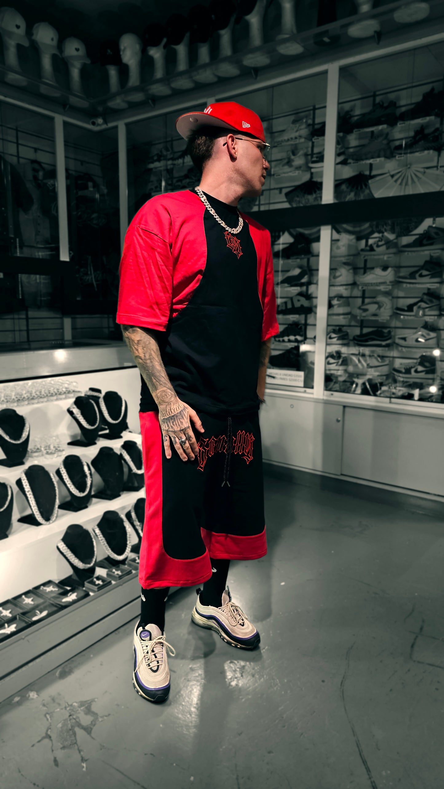 Conjunto BANALLY Combinado - Rojo y Negro