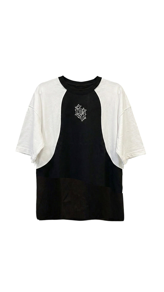 Remera BANALLY Combinada - Blanco y Negro