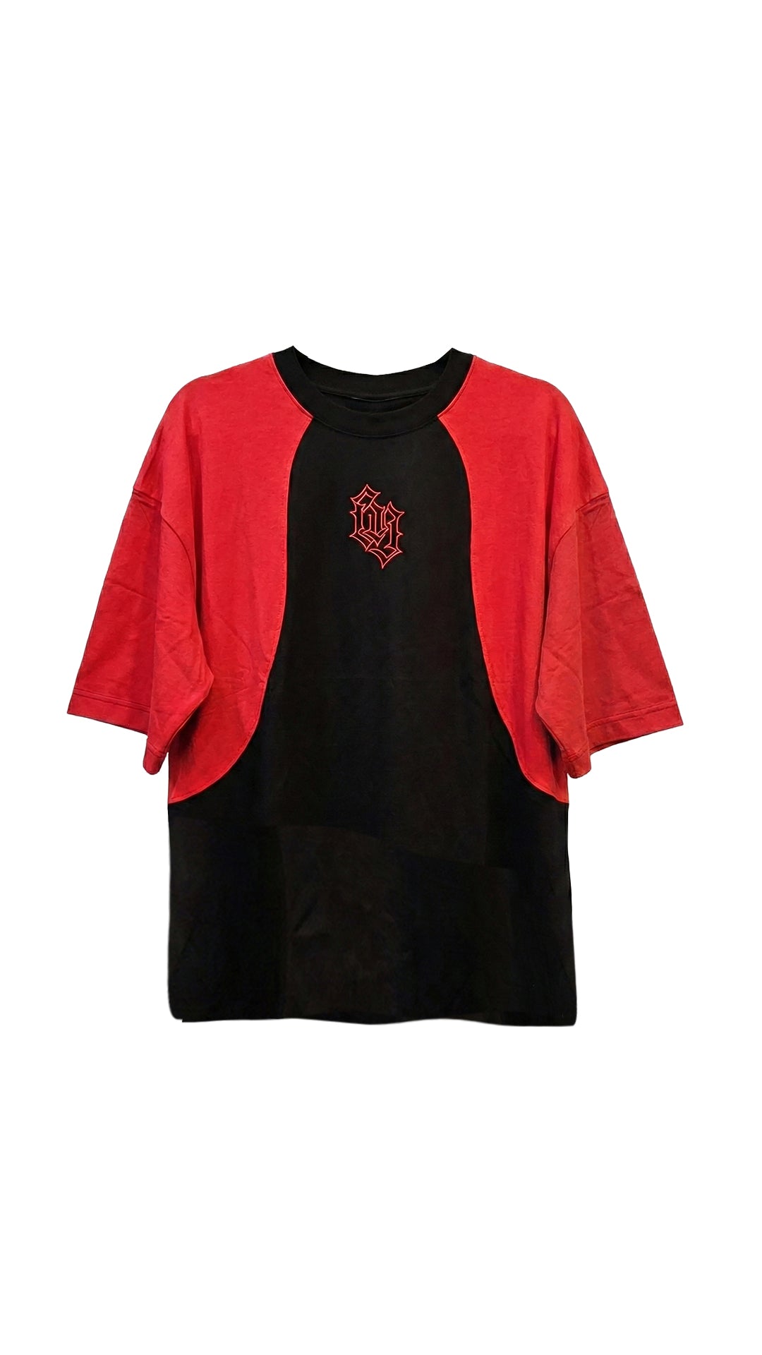 Remera BANALLY Combinada - Rojo y Negro