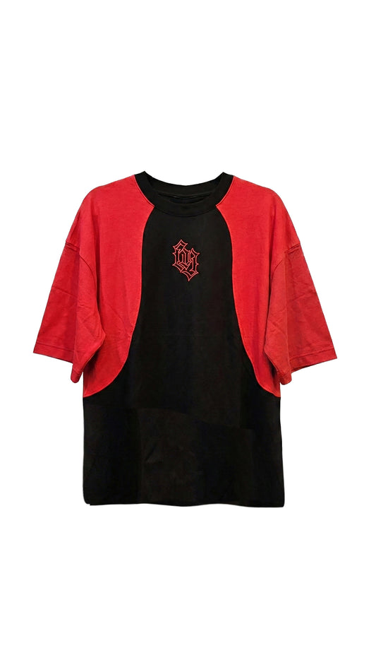 Remera BANALLY Combinada - Rojo y Negro